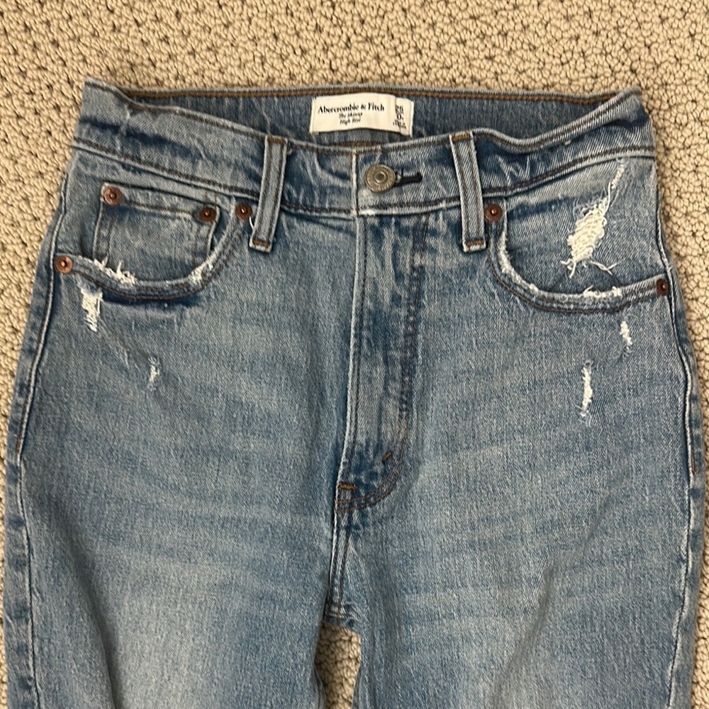 Abercrombie & Fitch Light Blue Distressed Jeans